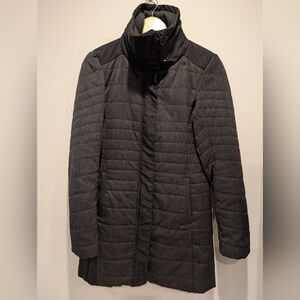 Icebreaker Women’s Merino Wool MerinoLoft Quilted Long Jacket Dark Grey XS EUC